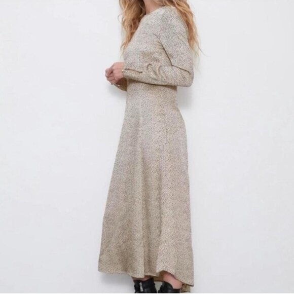 ZARA Polka Dot V-Neck Flowy Maxi Dress - Size S - Picture 1 of 5